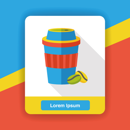 hot coffee flat iconのイラスト素材