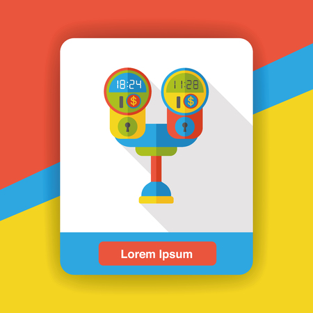 Parking meters flat iconのイラスト素材