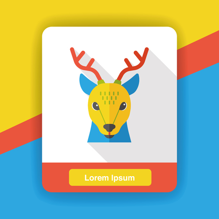 deer zoo animal flat iconのイラスト素材