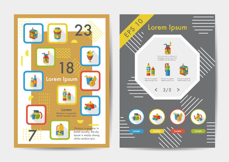 Drinks icons set with long shadow,eps10のイラスト素材