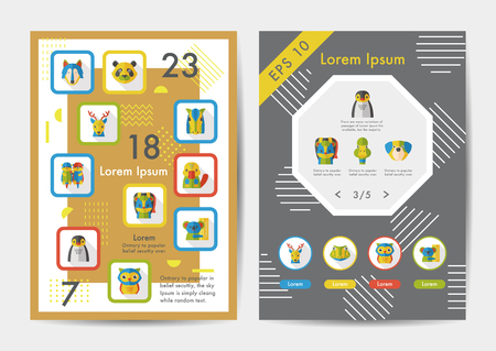 Animals icons set with long shadow,eps10のイラスト素材