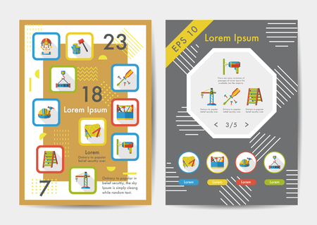 Construction icons set with long shadow,eps10のイラスト素材