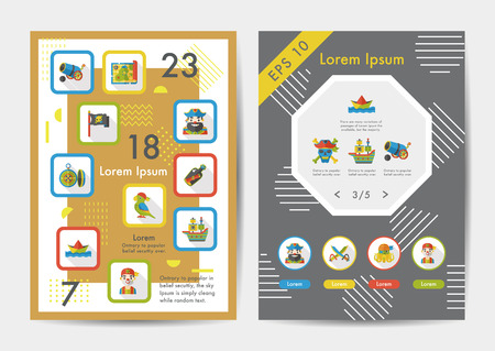 Pirate icons set with long shadow,eps10のイラスト素材