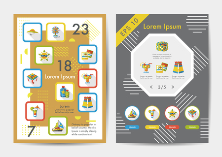Summer icons set with long shadow,eps10のイラスト素材