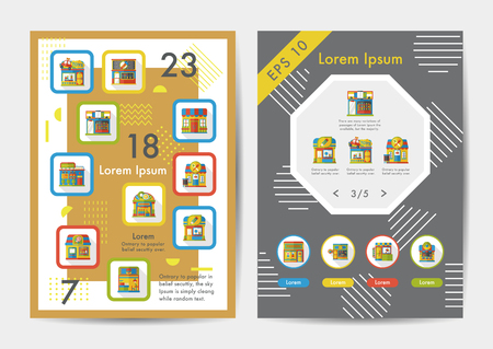 Store icons set with long shadow,eps10のイラスト素材