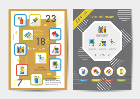 Art icons set with long shadow,eps10のイラスト素材