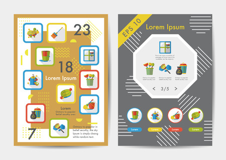 Cleaning icons set with long shadow,eps10のイラスト素材