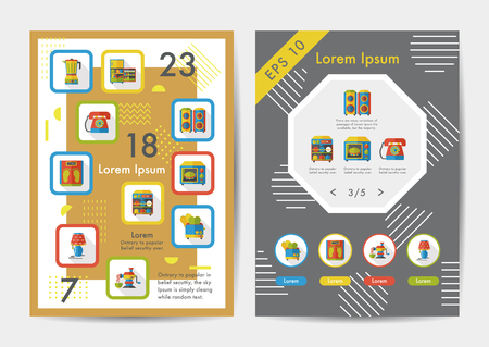 Appliances icons set with long shadow,eps10のイラスト素材