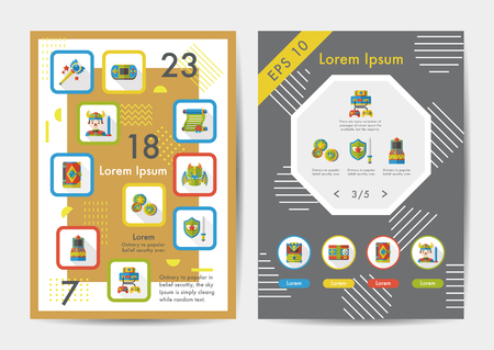 Game icons set with long shadow,eps10のイラスト素材