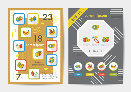 Fruits icons set with long shadow,eps10のイラスト素材