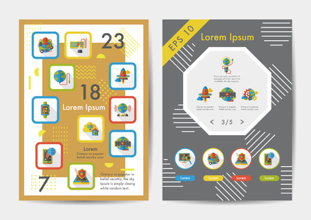 Internet icons set with long shadow,eps10のイラスト素材