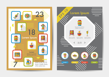 Coffee icons set with long shadow,eps10のイラスト素材