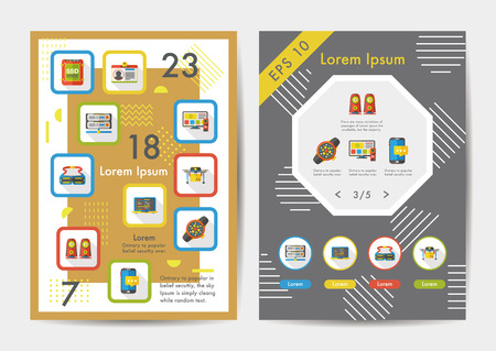 Technology icons set with long shadow,eps10のイラスト素材
