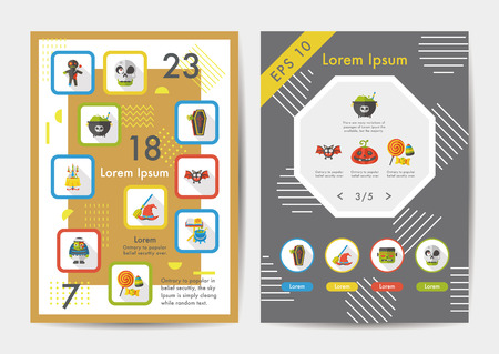 Halloween icons set with long shadow,eps10のイラスト素材