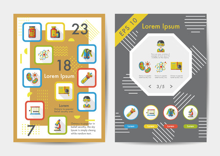 Science icons set with long shadow,eps10のイラスト素材
