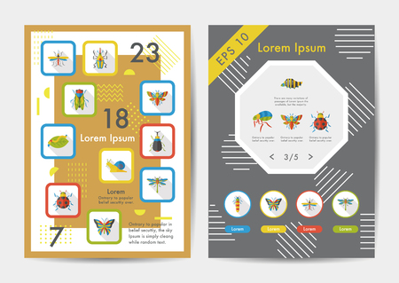 Insect icons set with long shadow,eps10のイラスト素材