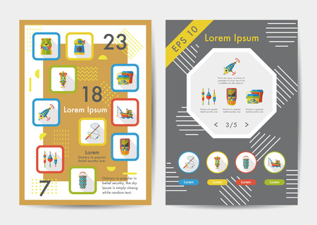 Fishing icons set with long shadow,eps10のイラスト素材