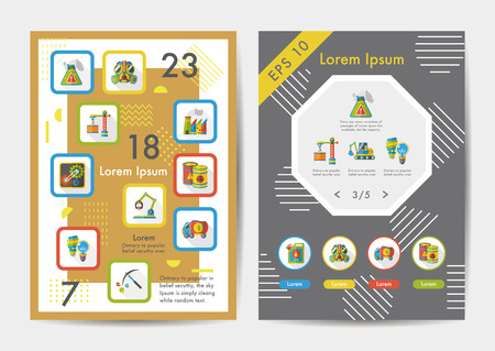 Industry icons set with long shadow,eps10のイラスト素材