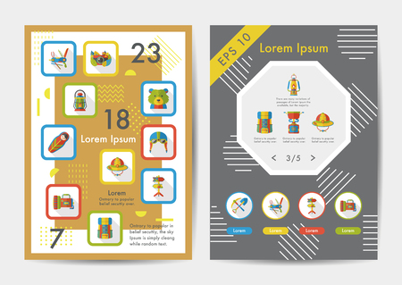 Adventure icons set with long shadow,eps10のイラスト素材