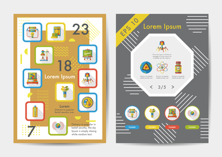 Science icons set with long shadow,eps10のイラスト素材