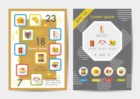 Food icons set with long shadow,eps10のイラスト素材