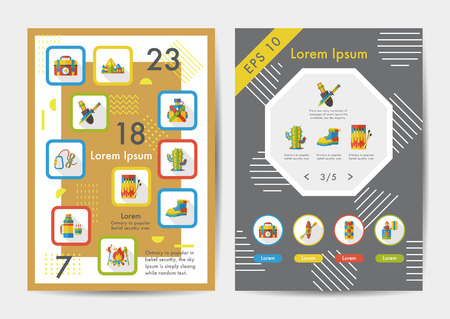 Adventure icons set with long shadow,eps10のイラスト素材