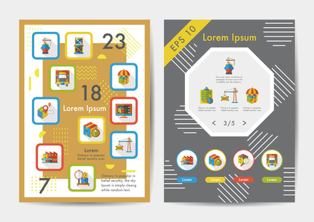 Logistic icons set with long shadow,eps10のイラスト素材