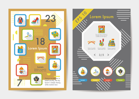 Shopping icons set with long shadow,eps10のイラスト素材