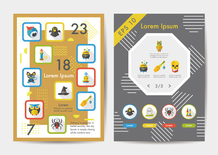 Halloween icons set with long shadow,eps10のイラスト素材