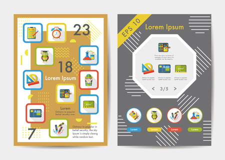 School icons set with long shadow,eps10のイラスト素材