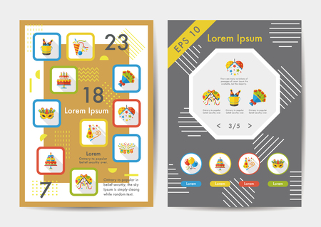 Party icon set with long shadow,eps10のイラスト素材