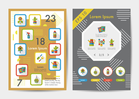 Gardening icons set with long shadow,eps10のイラスト素材