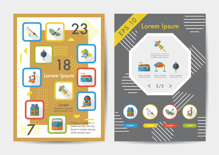 Fishing icons set with long shadow,eps10のイラスト素材