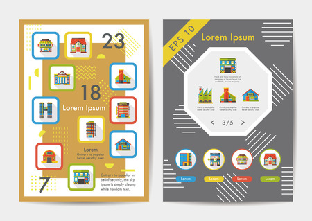 Building icons set with long shadow,eps10のイラスト素材