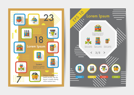 Energy icons set with long shadow,eps10のイラスト素材