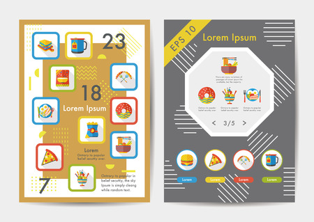 Food icons set with long shadow,eps10のイラスト素材