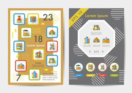 Building icons set with long shadow,eps10のイラスト素材