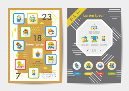 Baby icons set with long shadow,eps10のイラスト素材