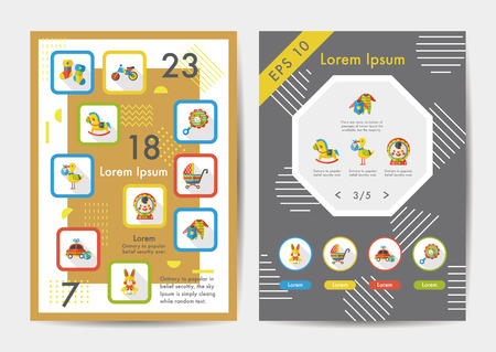 Baby icons set with long shadow,eps10のイラスト素材