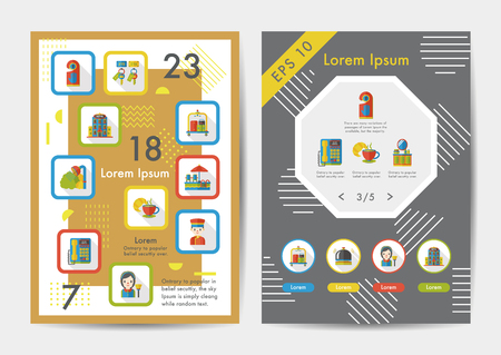 Hotel icons set with long shadow,eps10のイラスト素材