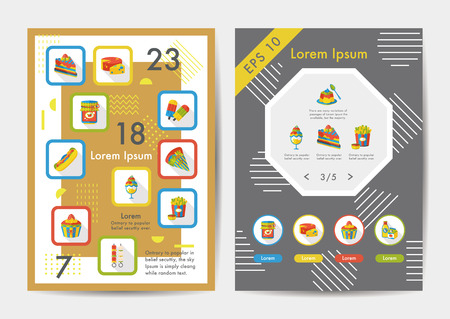 Food icons set with long shadow,eps10のイラスト素材