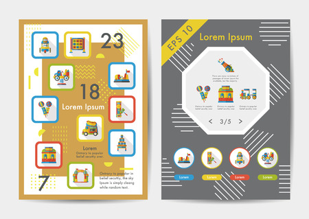 Musement icons set with long shadow,eps10のイラスト素材