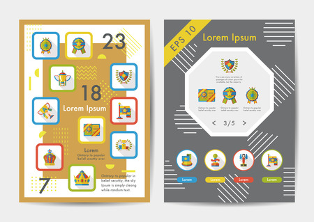 Award icons set with long shadow,eps10のイラスト素材