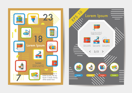 Shopping icons set with long shadow,eps10のイラスト素材