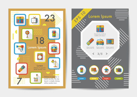 Appliances icons set with long shadow,eps10のイラスト素材
