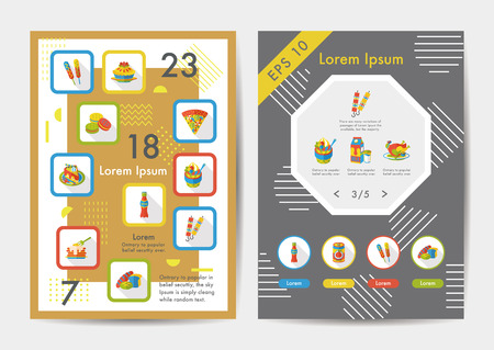 Food icons set with long shadow,eps10のイラスト素材