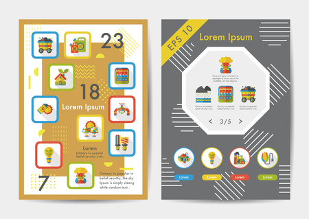Energy icons set with long shadow,eps10のイラスト素材
