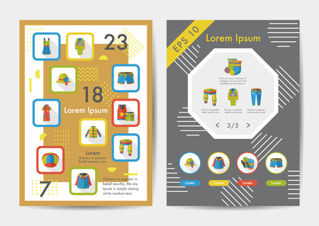 Wearing icons set with long shadow,eps10のイラスト素材