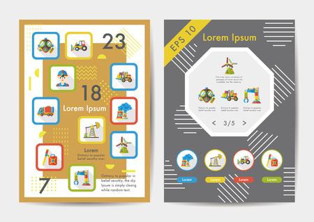 Industry icons set with long shadow,eps10のイラスト素材