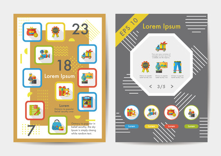 Shopping icons set with long shadow,eps10のイラスト素材